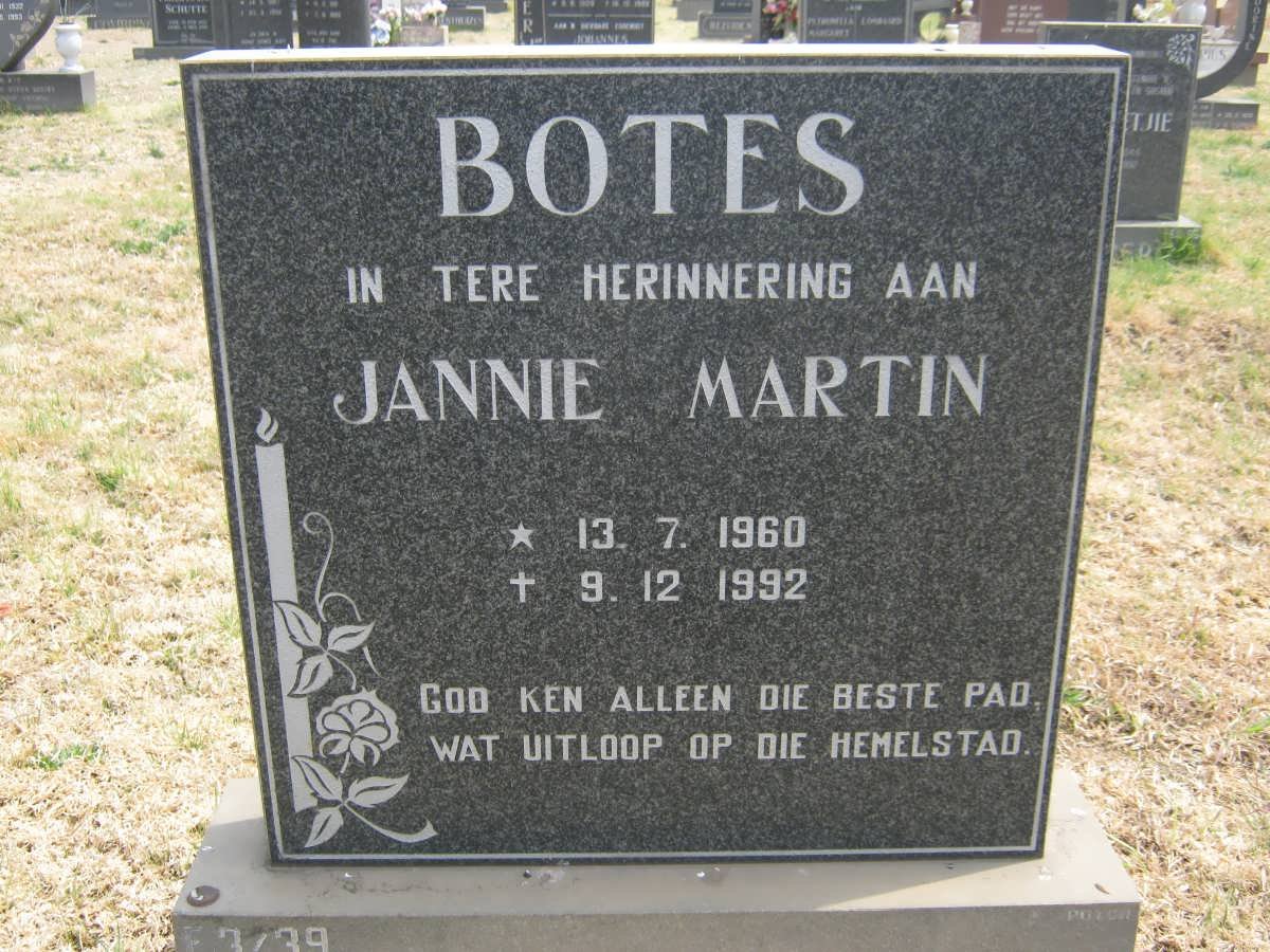 BOTES Jannie Martin 1960-1992