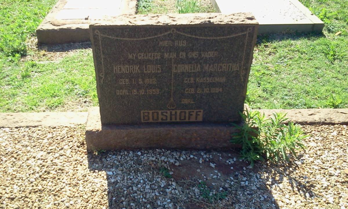 BOSHOFF Hendrik Louis 1882-1959 &amp; Cornelia Margritha KASSELMAN 1894-