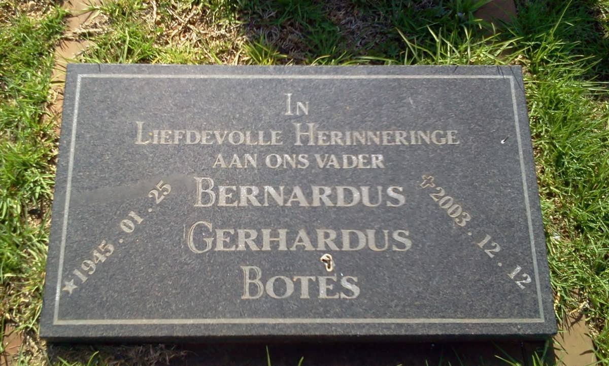BOTES Bernardus Gerhardus 1945-2003