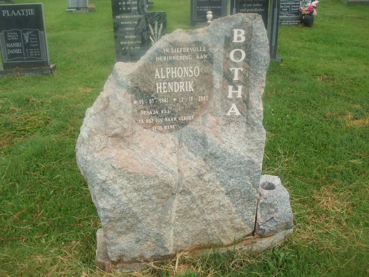 BOTHA Alphonso Hendrik 1961-2005