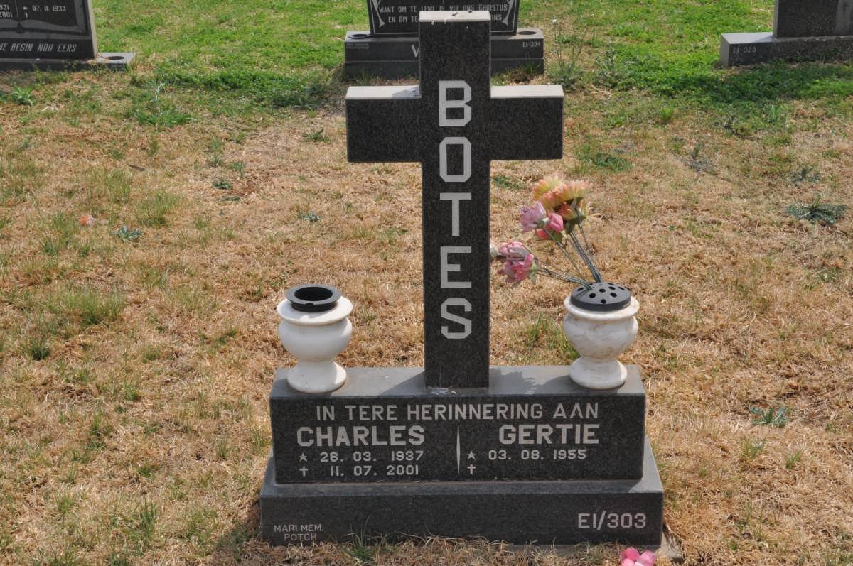 BOTES Charles 1937-2001 &amp; Gertie 1955-