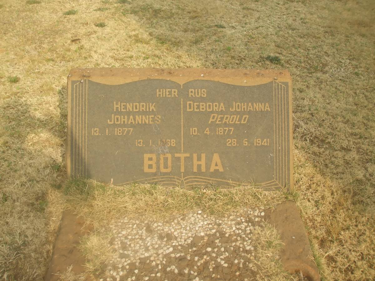BOTHA Hendrik Johannes 1877-1968 &amp; Debora Johanna PEROLD 1877-1941
