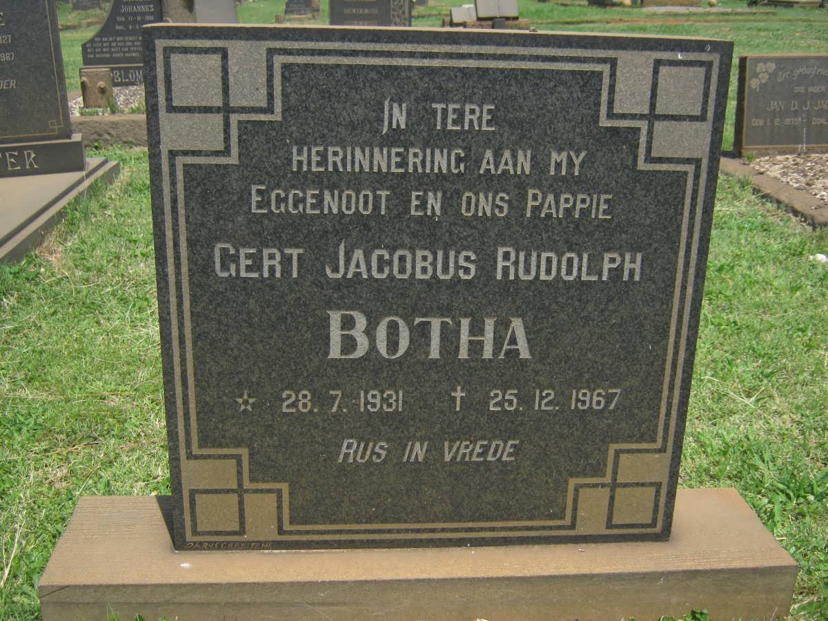 BOTHA Gert Jacobus Rudolph 1931-1967