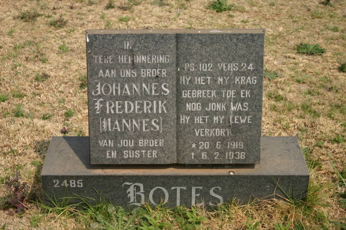BOTES Johannes Frederik 1919-1938