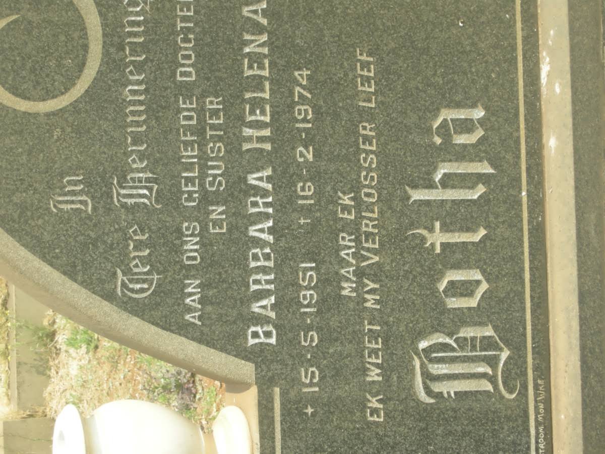 BOTHA Barbara Helena 1951-1974