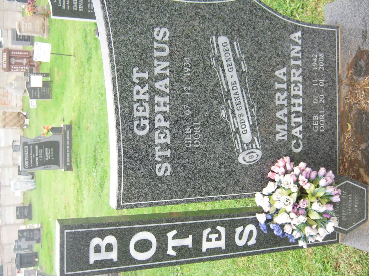 BOTES Gert Stephanus 1934- &amp; Maria Catherina 1942-2008