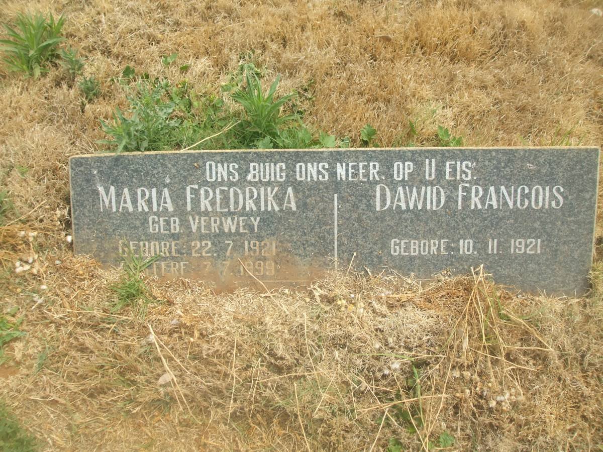 BOSHOFF Dawid Francois 1921-2003 &amp; Maria Fredrika VERWEY 1921-1999