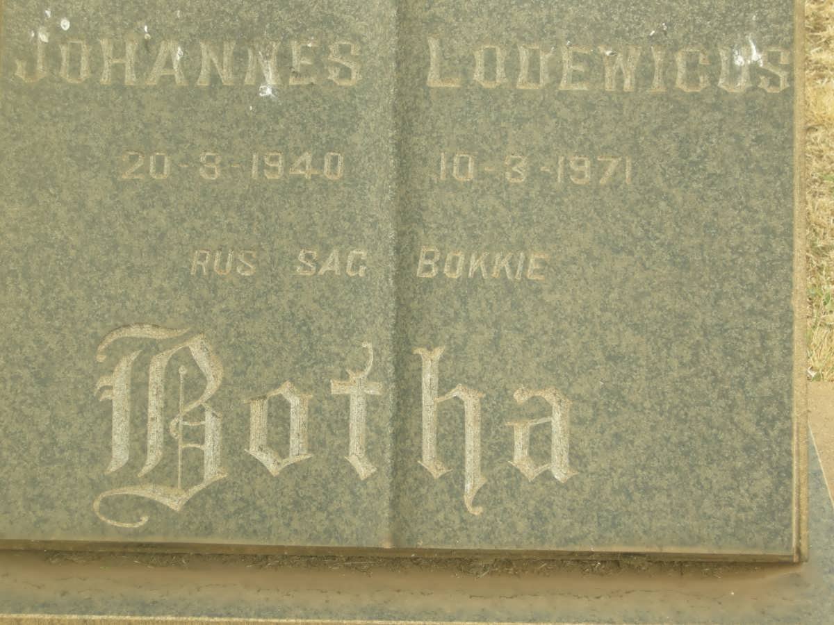 BOTHA Johannes Lodewicus 1940-1971