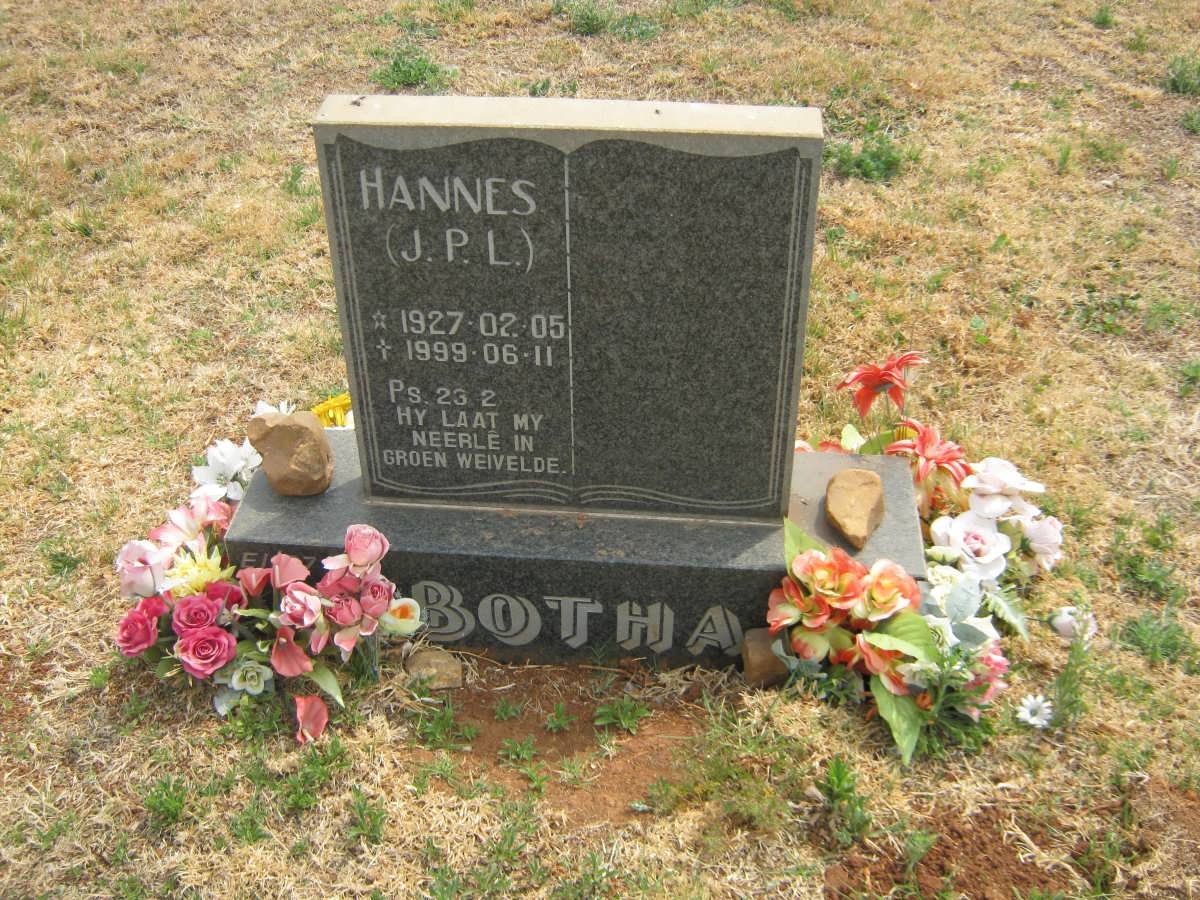 BOTHA J.P.L. 1927-1999