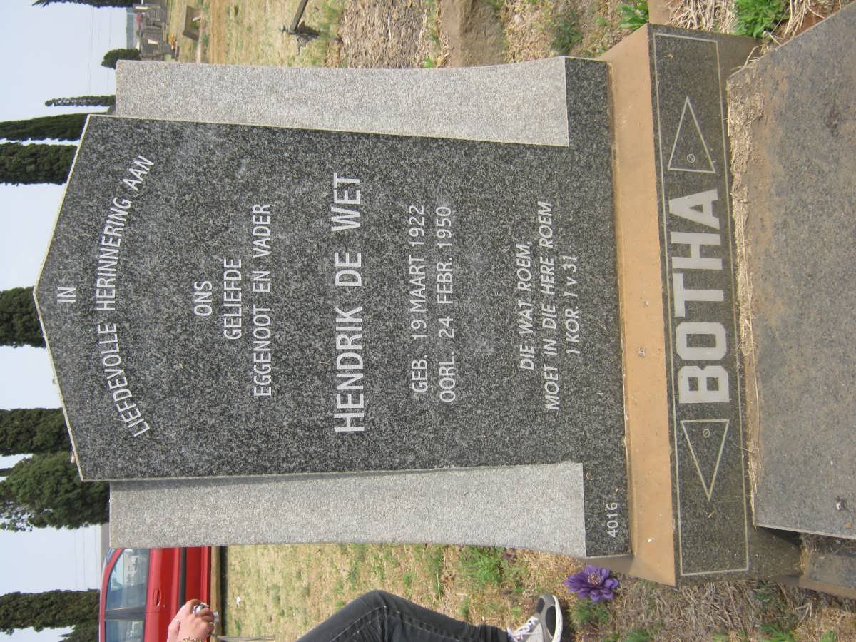 BOTHA Hendrik de Wet 1922-1950