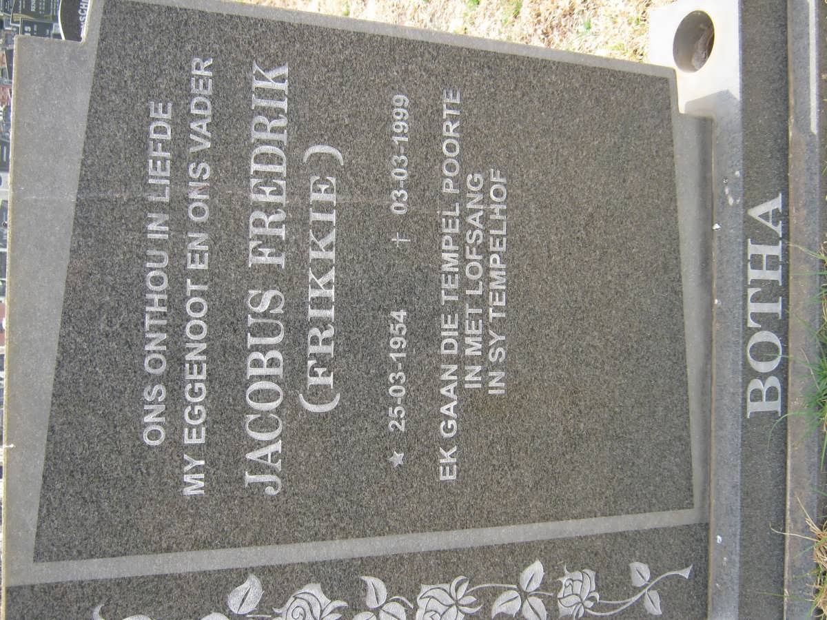 BOTHA Jacobus Fredrik 1954-1999