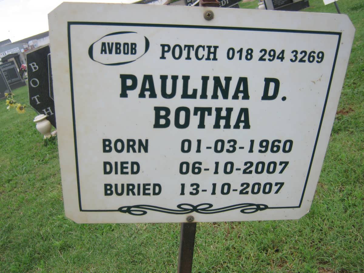 BOTHA Paulina D. 1960-2007