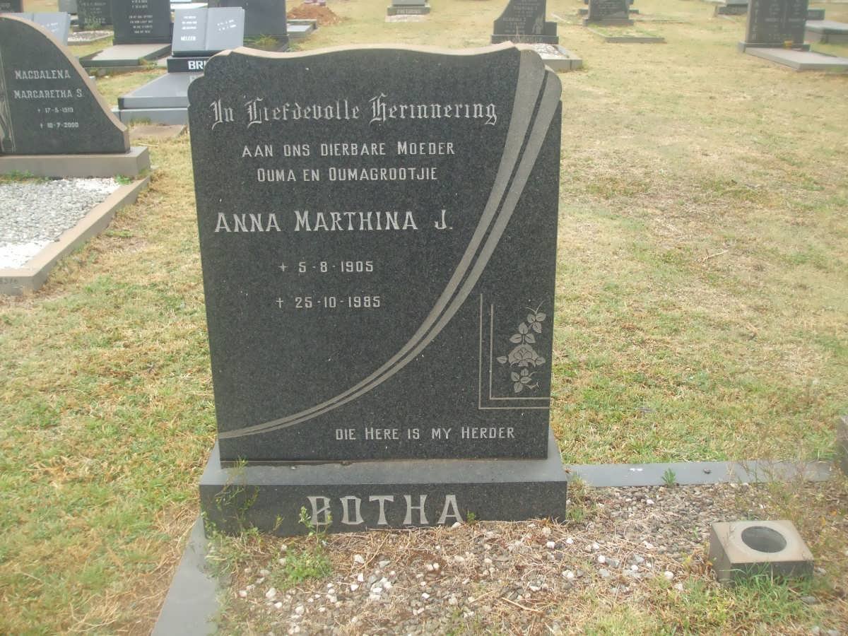 BOTHA Anna Marthina J. 1905-1995