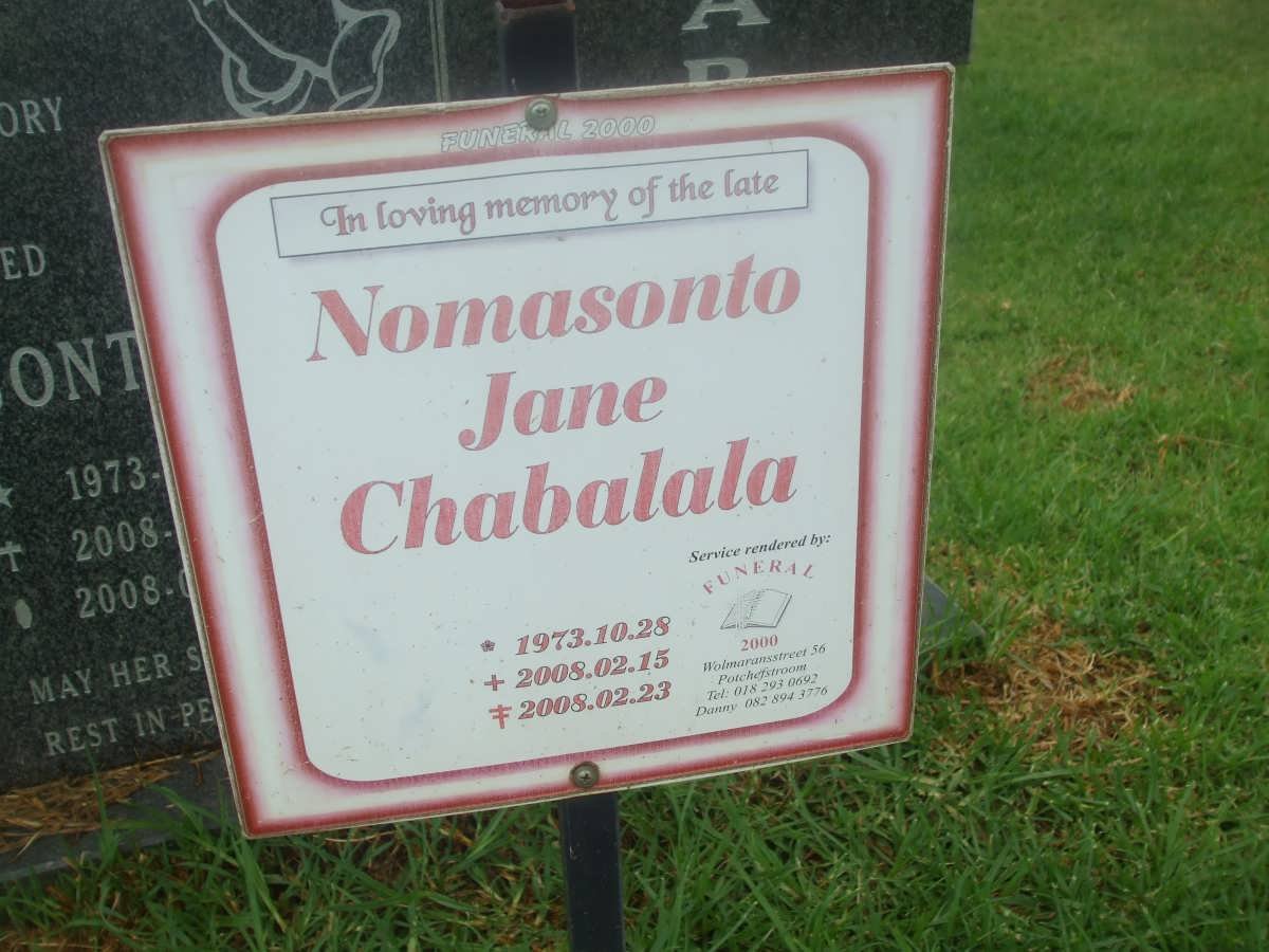 CHABALALA Nomasonto Jane 1973-2008