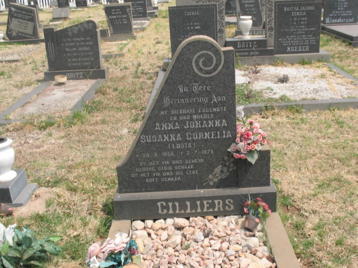 CILLIERS Anna Johanna Susanna Cornelia nee LOOTS 1955-1978