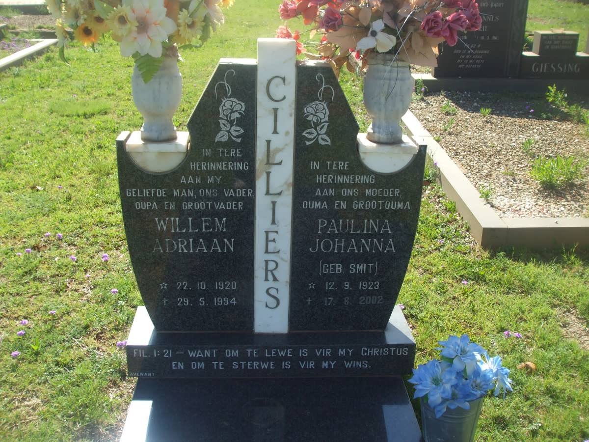 CILLIERS Willem Adriaan 1920-1994 &amp; Paulina Johanna SMIT 1923-2002