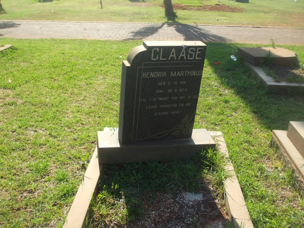 CLAASE Hendrik Marthinus 1951-1979