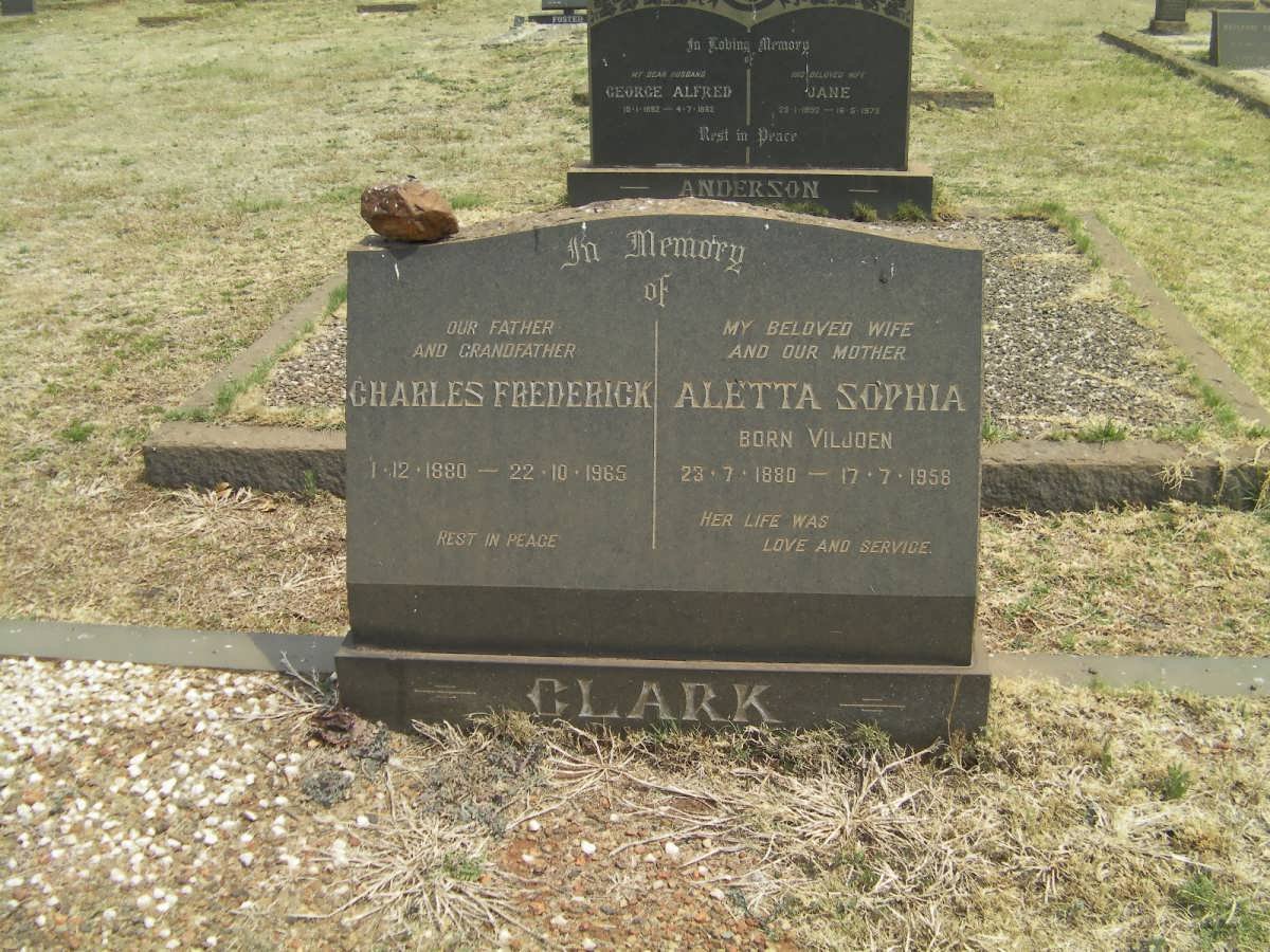 CLARK Charles Frederick 1880-1965 &amp; Aletta Sophia VILJOEN 1880-1958