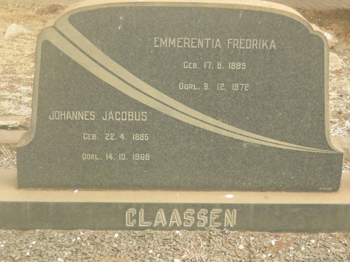 CLAASSEN Johannes Jacobus 1885-1968 &amp; Emmerentia Fredrika 1889-1972