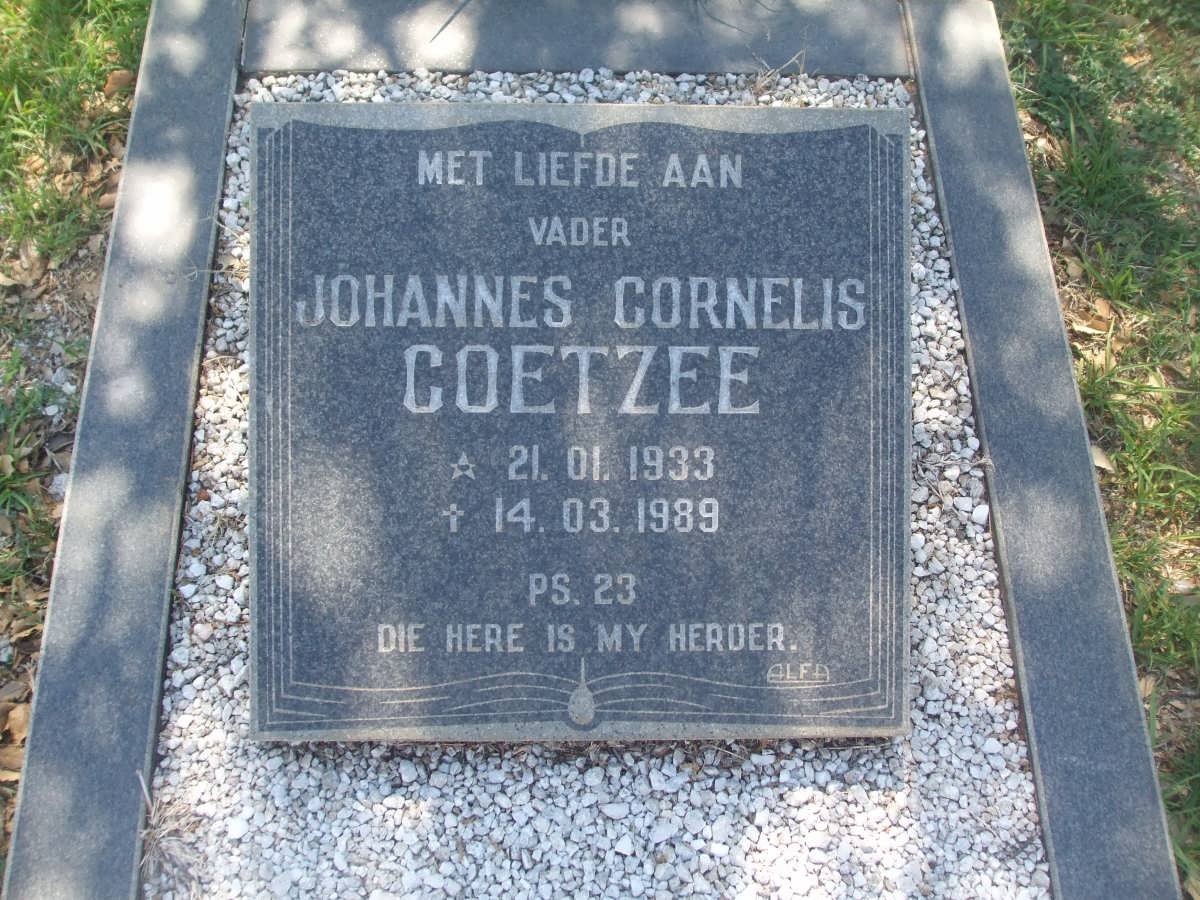COETZEE Johannes Cornelis 1933-1989