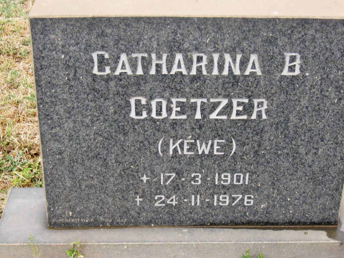 COETZER Catharina B. nee KÉWE 1901-1976