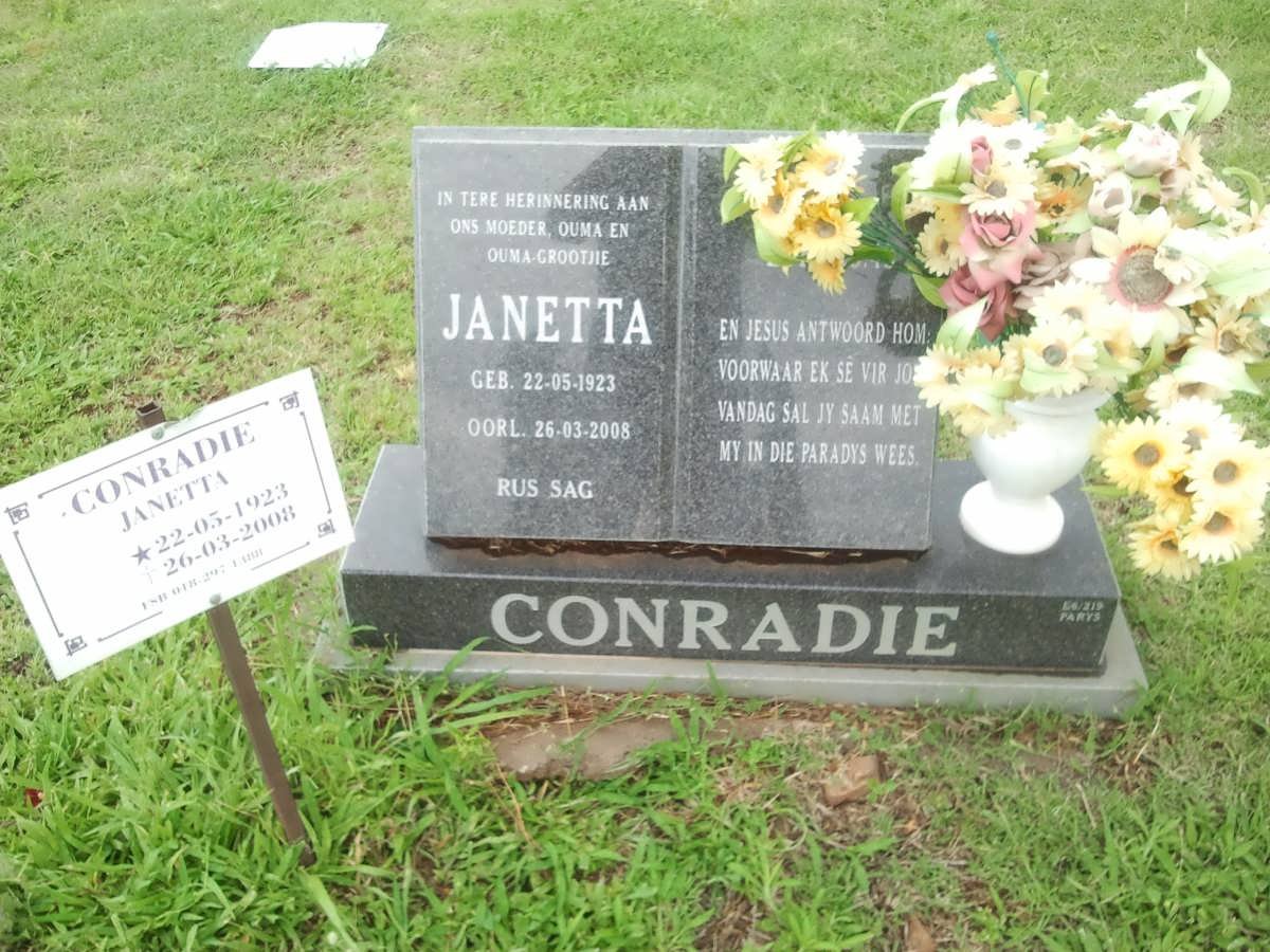 CONRADIE Janetta 1923-2008