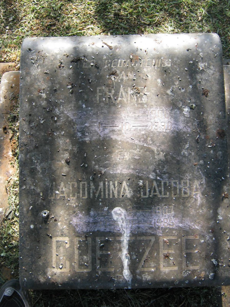 COETZEE Frans 1906-1990 &amp; Jacomina Jacoba 1907-1985