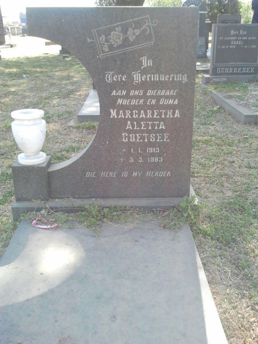 COETSEE Margaretha Aletta 1913-1983