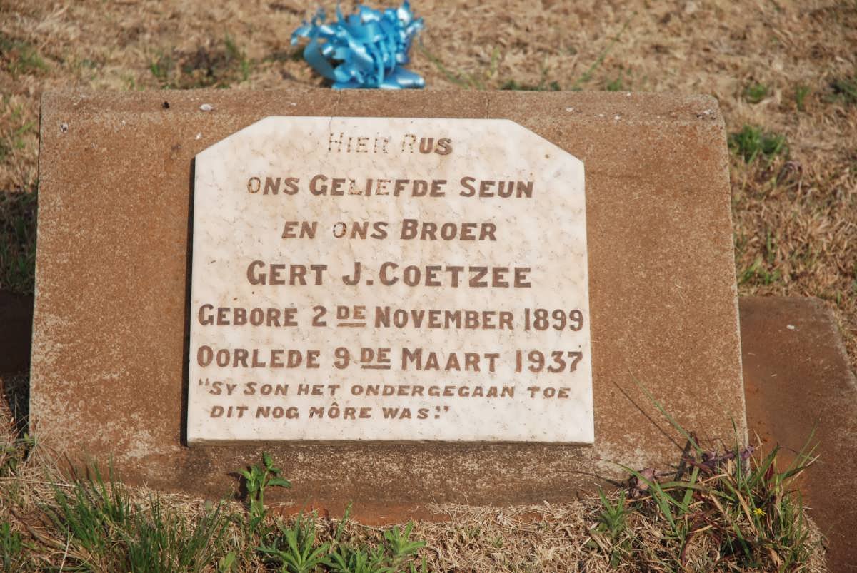 COETZEE Gert J. 1899-1937