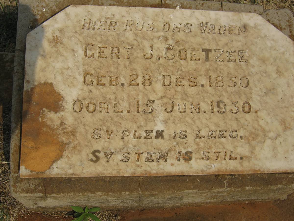COETZEE Gert J. 1850-1930