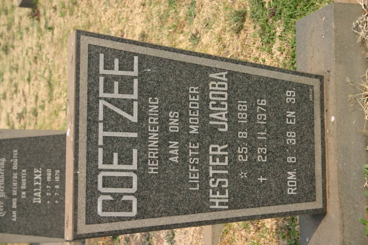 COETZEE Hester Jacoba 1881-1976