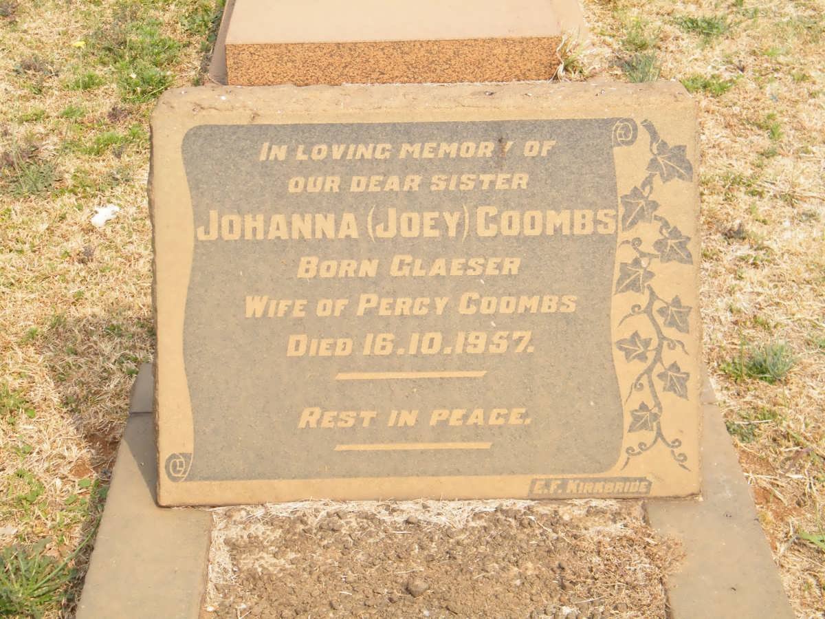 COOMBS Johanna nee GLAESER -1957