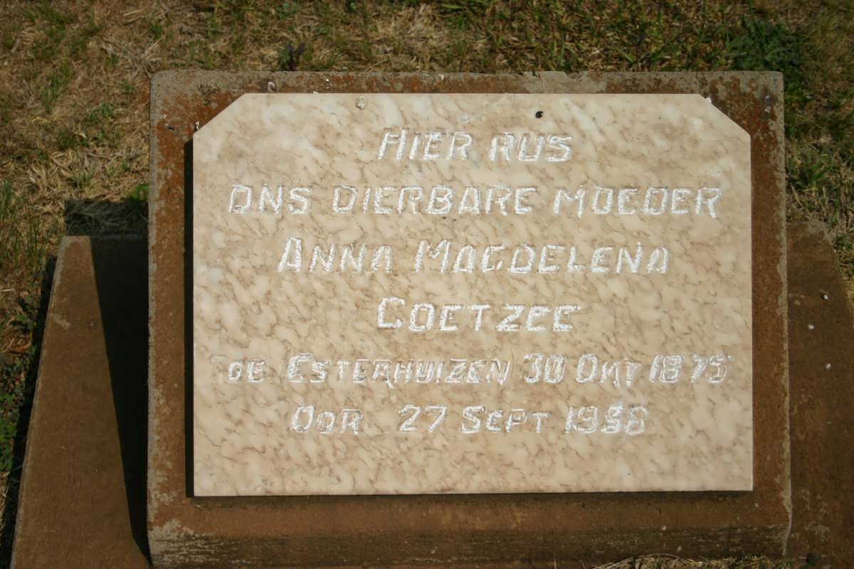 COETZEE Anna Magdelena nee ESTERHUIZEN 1875-1958