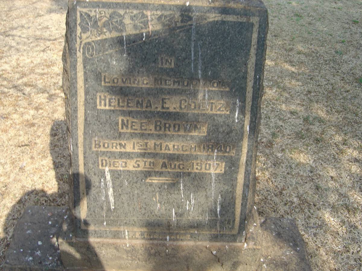 COETZ Helena E. nee BROWN 1840-1907