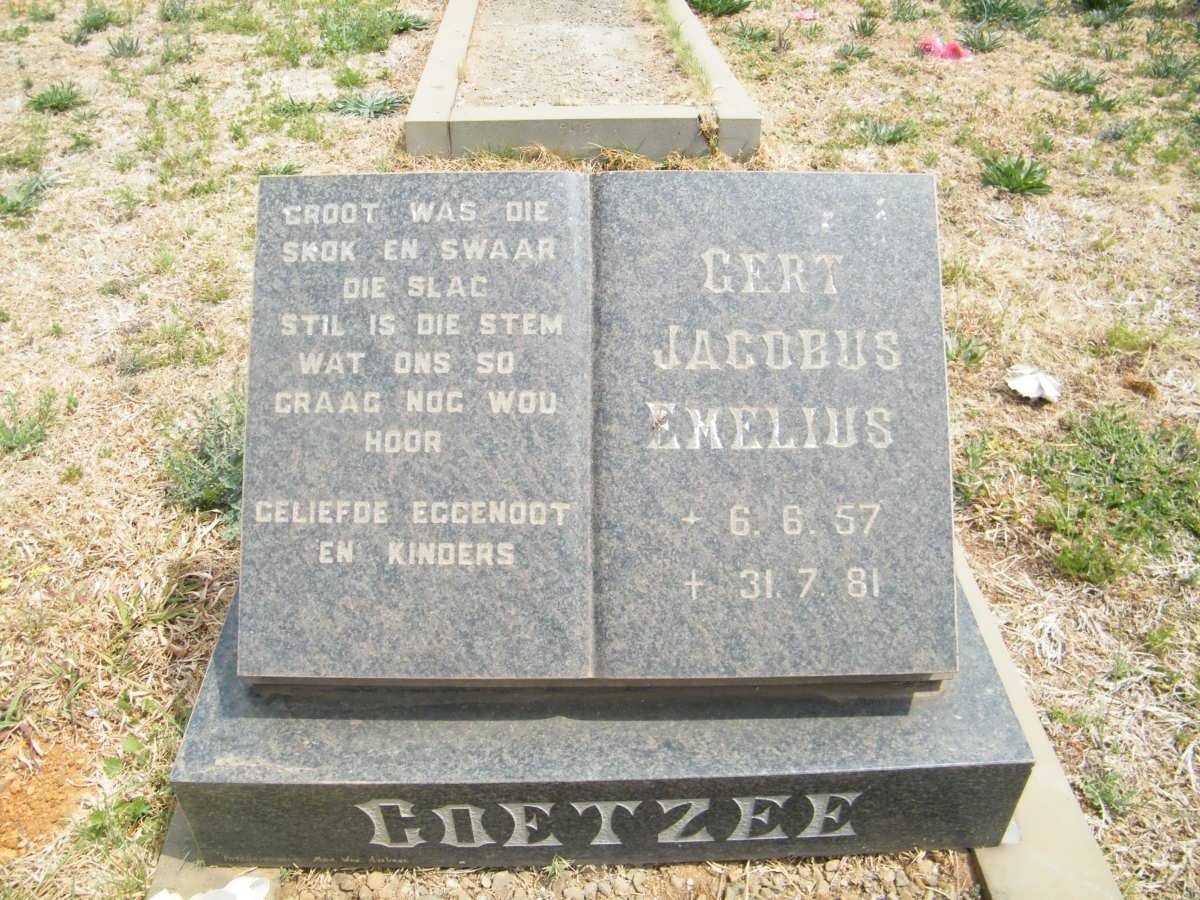 COETZEE Gert Jacobus Emelius 1957-1981