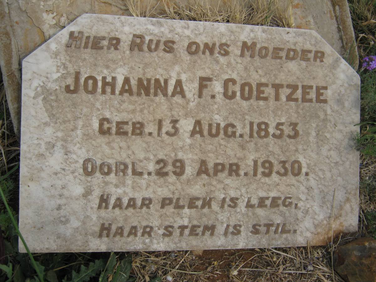 COETZEE Johanna F. 1853-1930