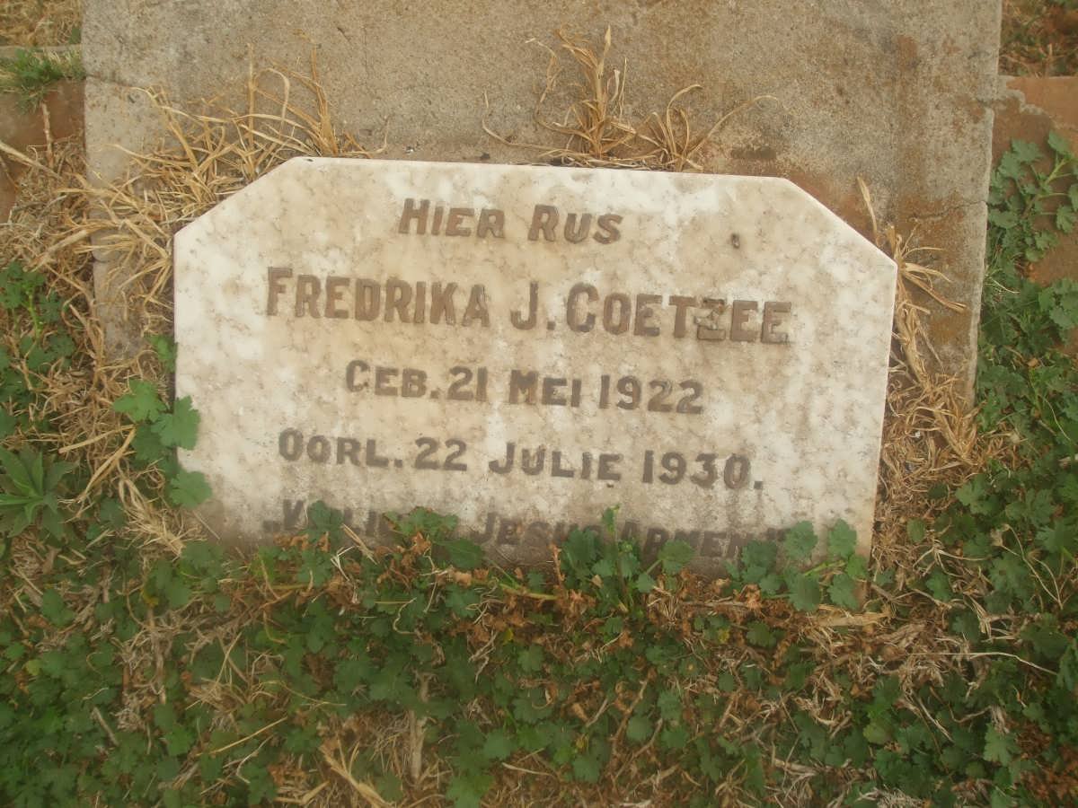 COETZEE Fredrika J. 1922-1930