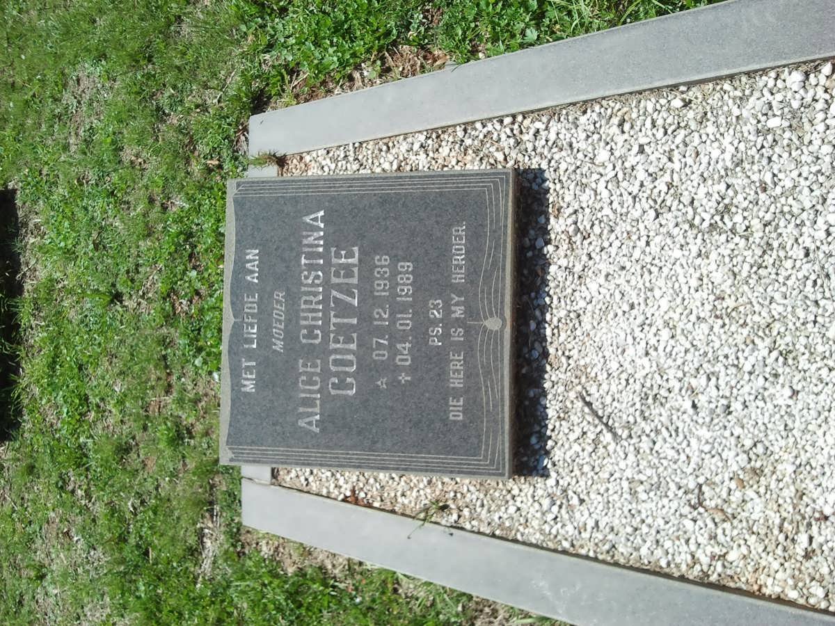 COETZEE Alice Christina 1936-1989