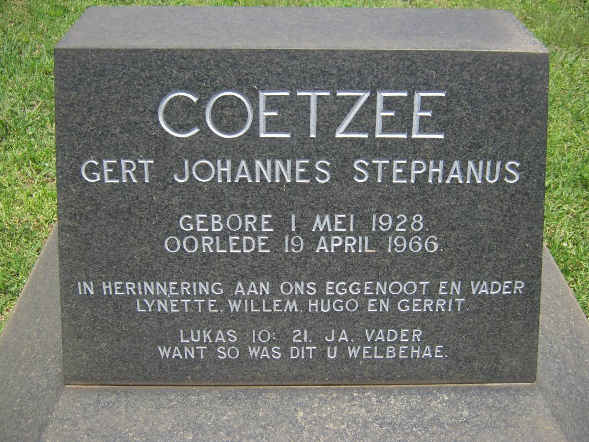 COETZEE Gert Johannes Stephanus 1928-1966
