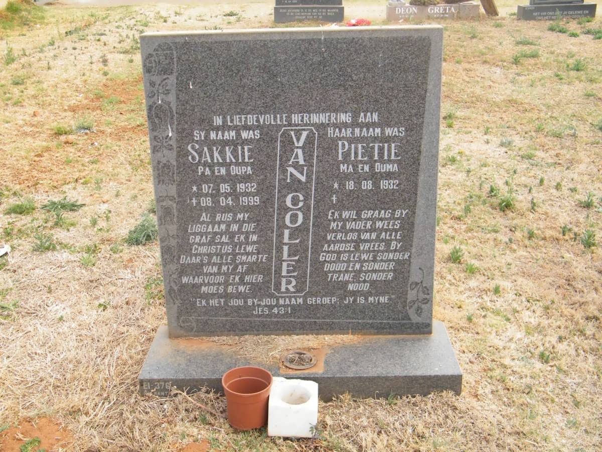 COLLER Sakkie, van 1932-1999 &amp; Pietie 1932-