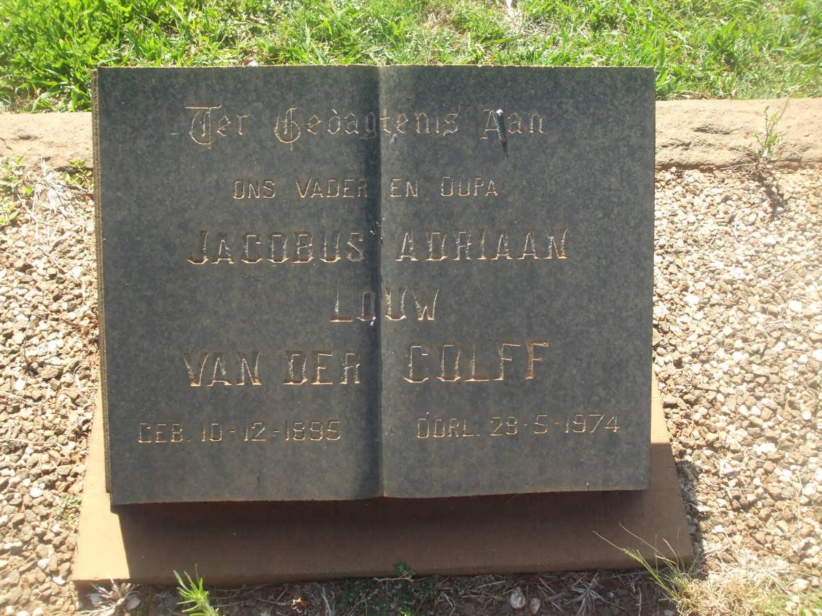 COLFF Jacobus Adriaan Louw, van der 1895-1974 