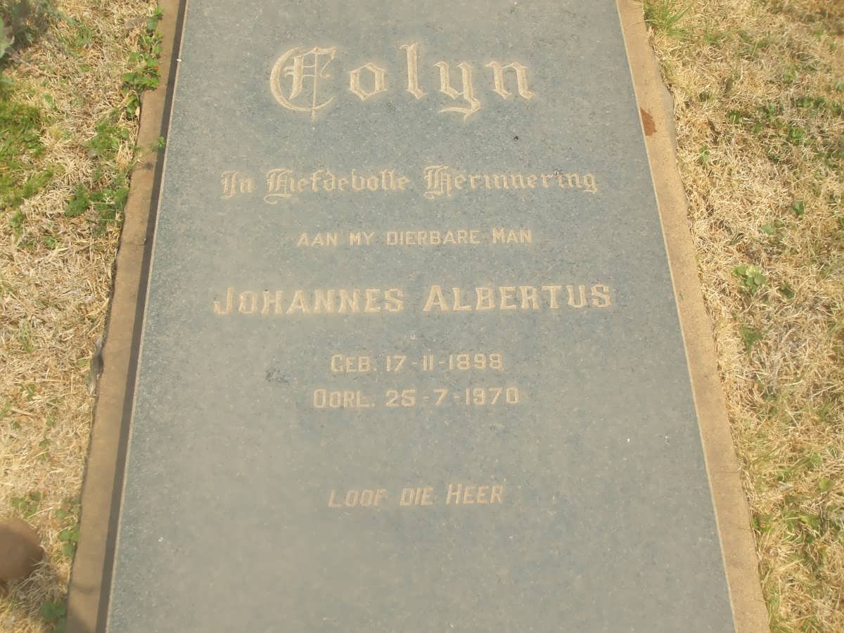 COLYN Johannes Albertus 1898-1970