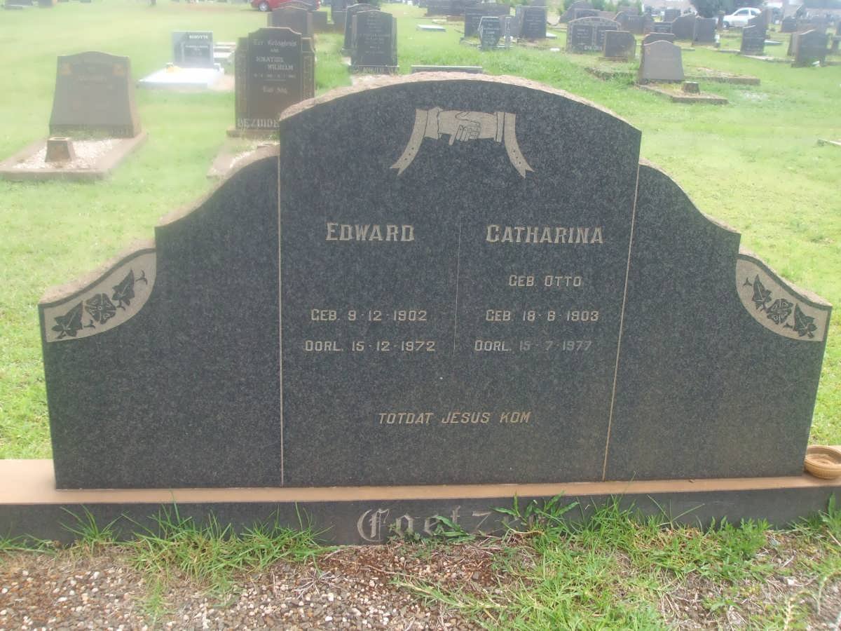 COETZEE Edward 1902-1972 &amp; Catharina OTTO 1903-1877