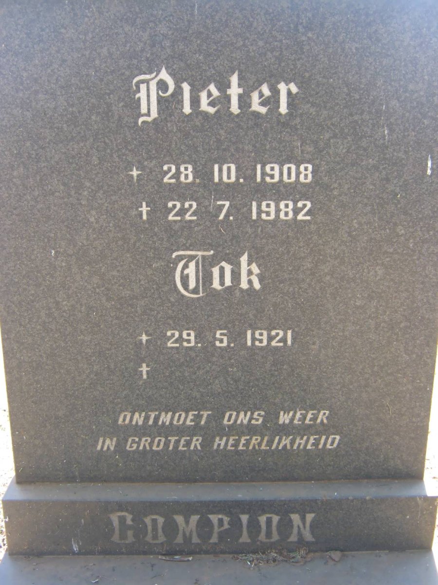 COMPION Pieter 1908-1982 &amp; Tok 1921-