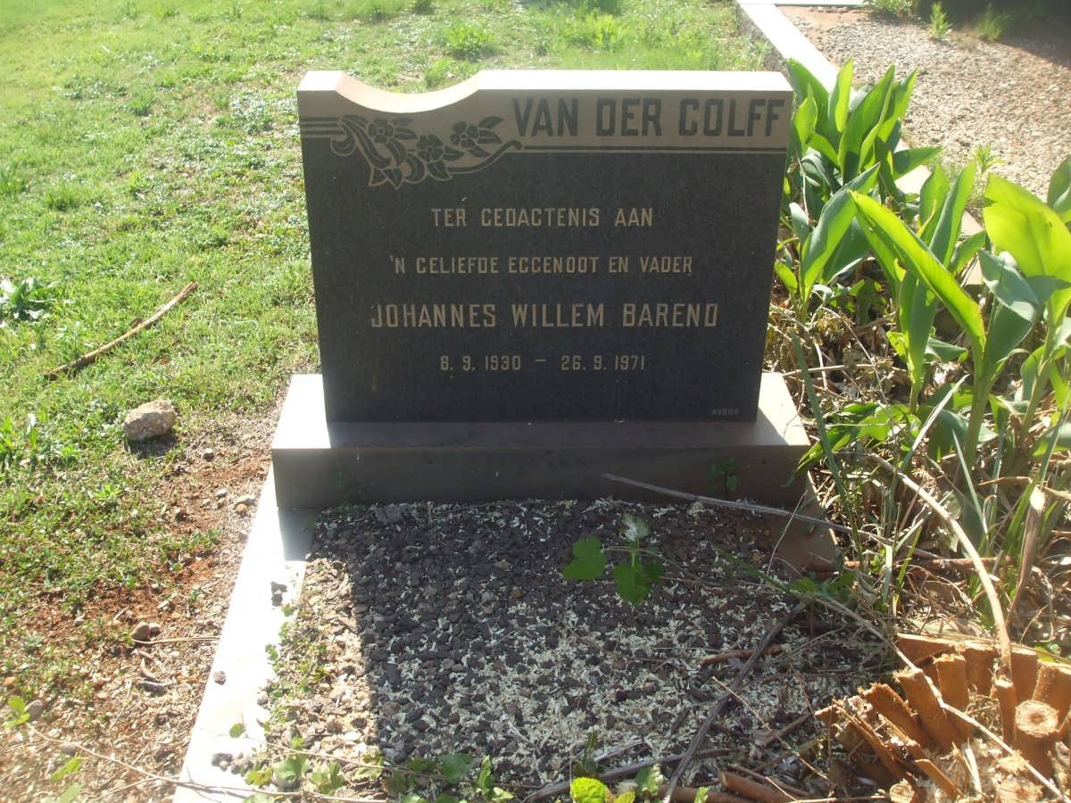 COLFF Johannes Willem Barend, van der 1930-1971