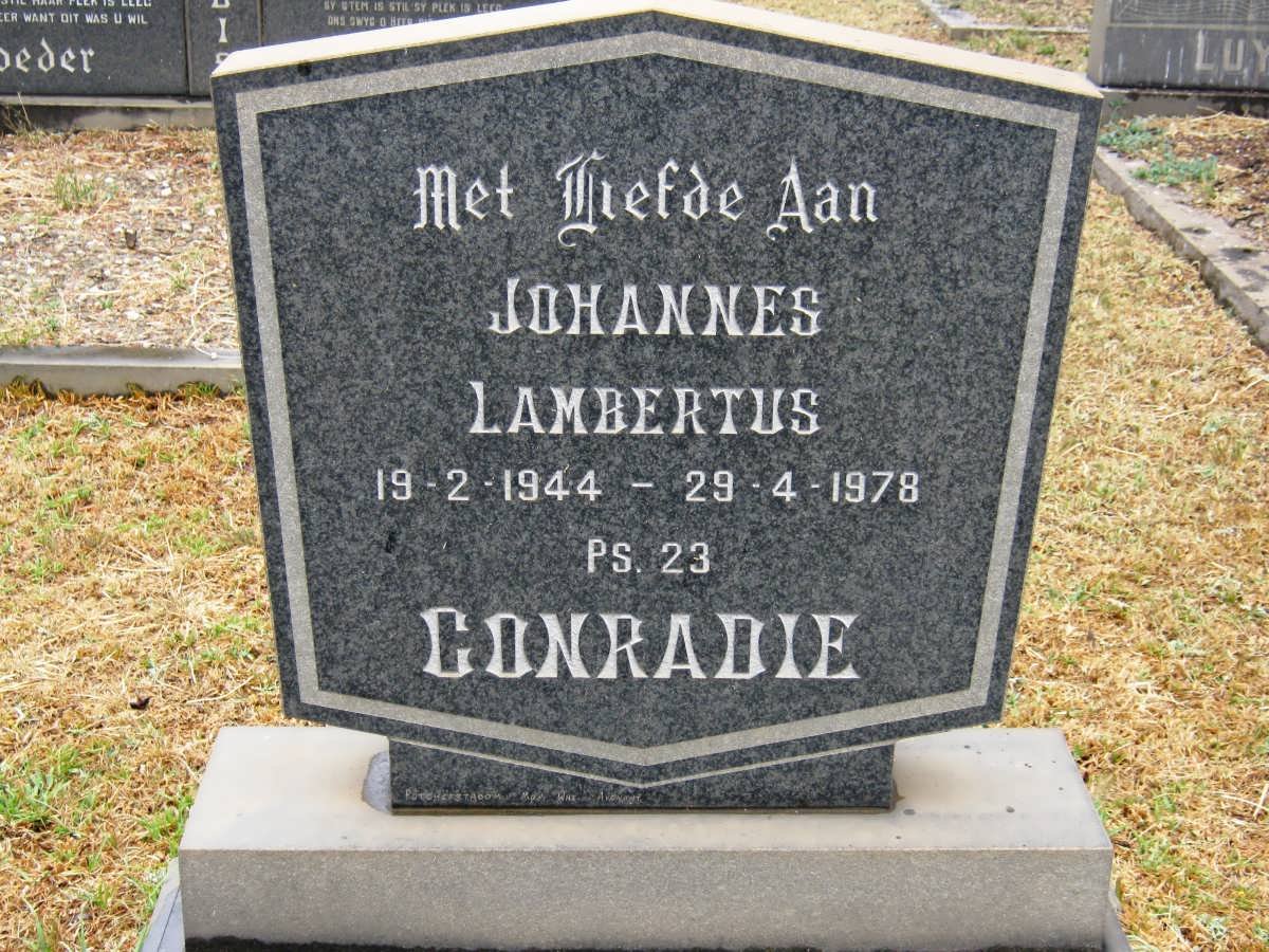 CONRADIE Johannes Lambertus 1944-1978