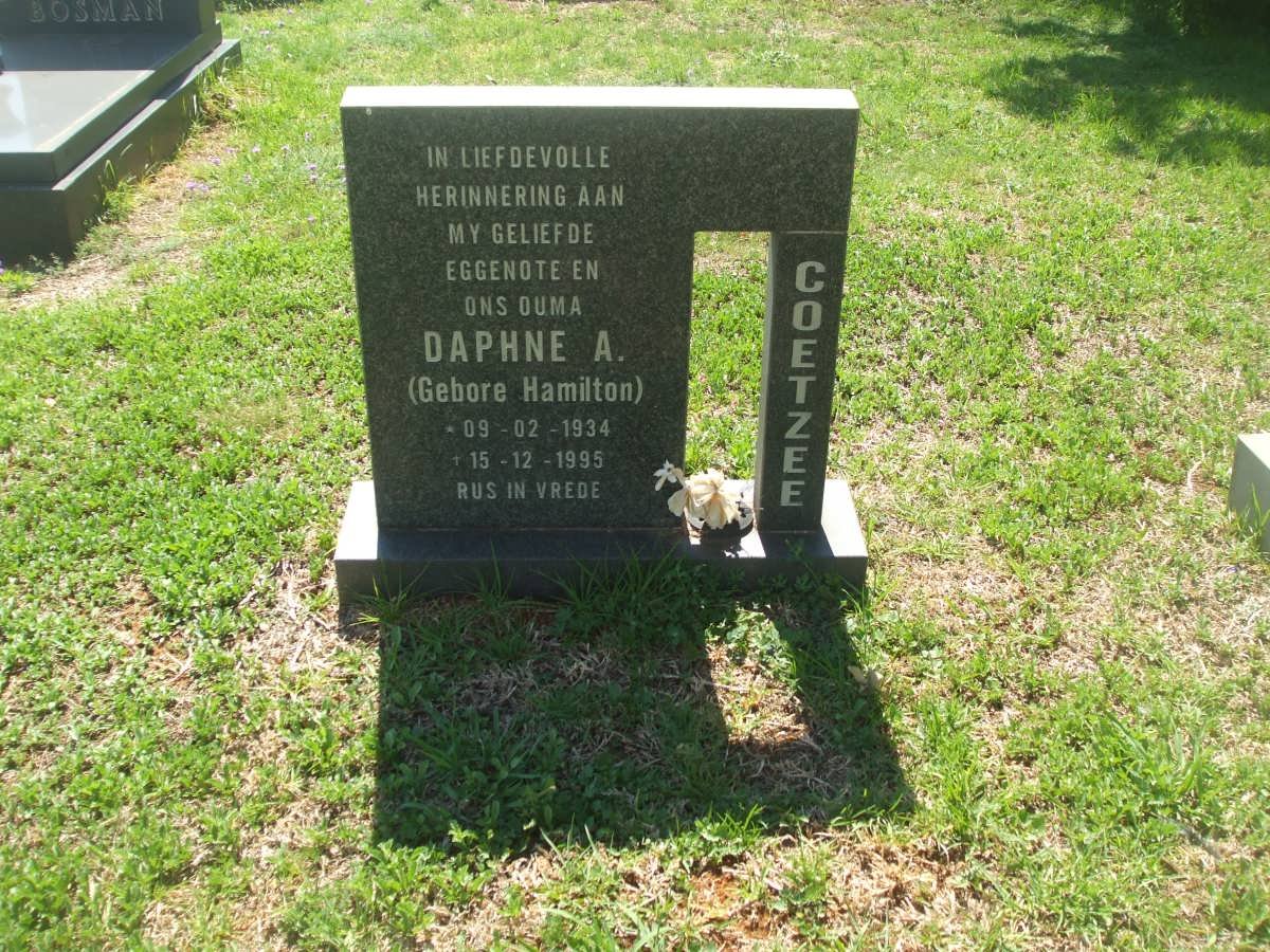 COETZEE Daphne A. nee HAMILTON 1934-1995