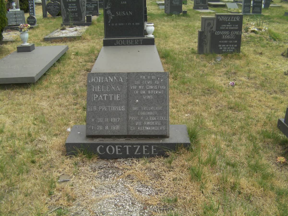 COETZEE Johanna Helena nee PRETORIUS 1917-1991