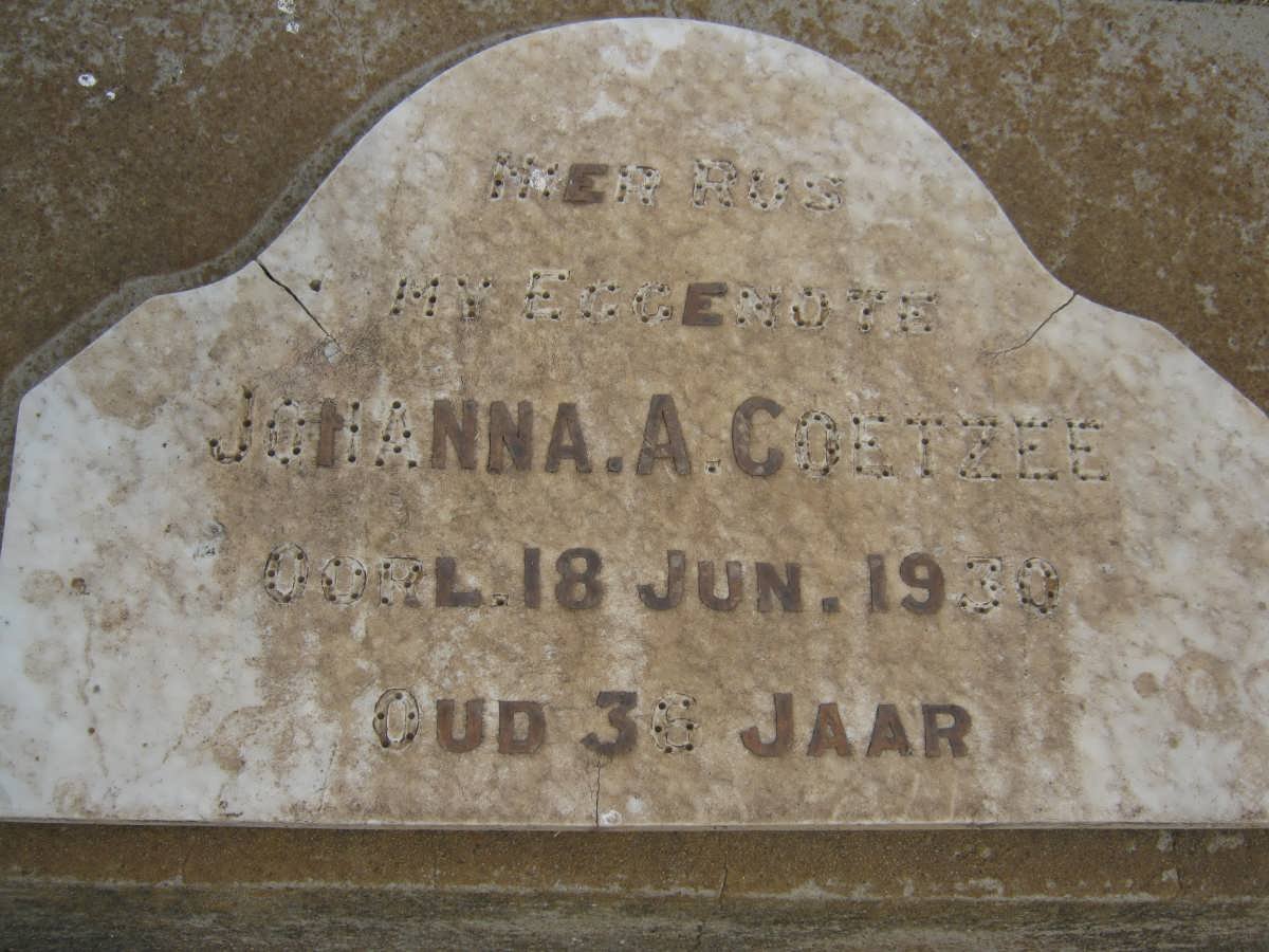 COETZEE Johanna A. -1930