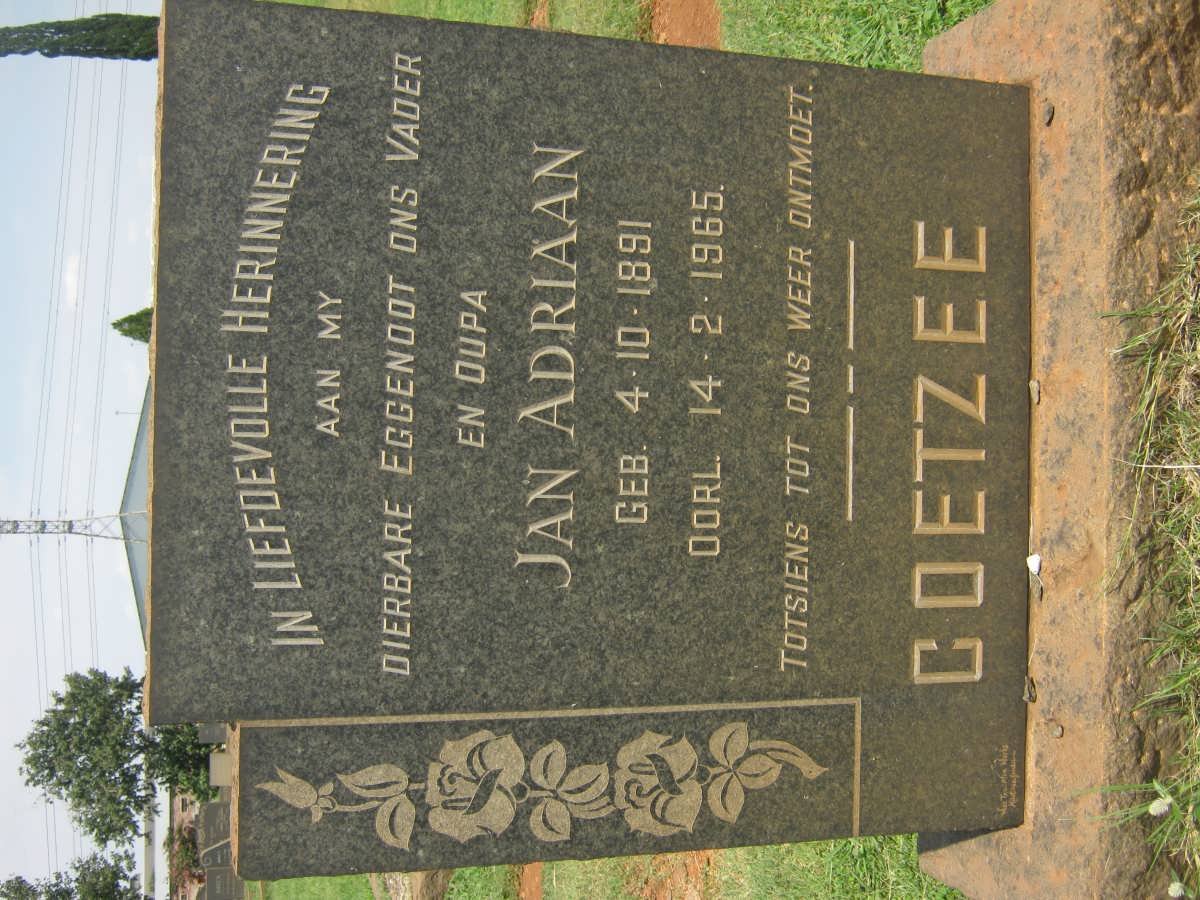 COETZEE Jan Adriaan 1891-1965